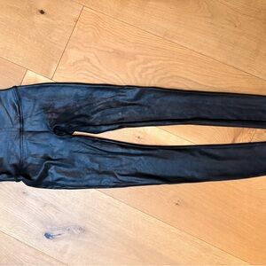 SPANX Black High-Waist Faux Leather Leggings
